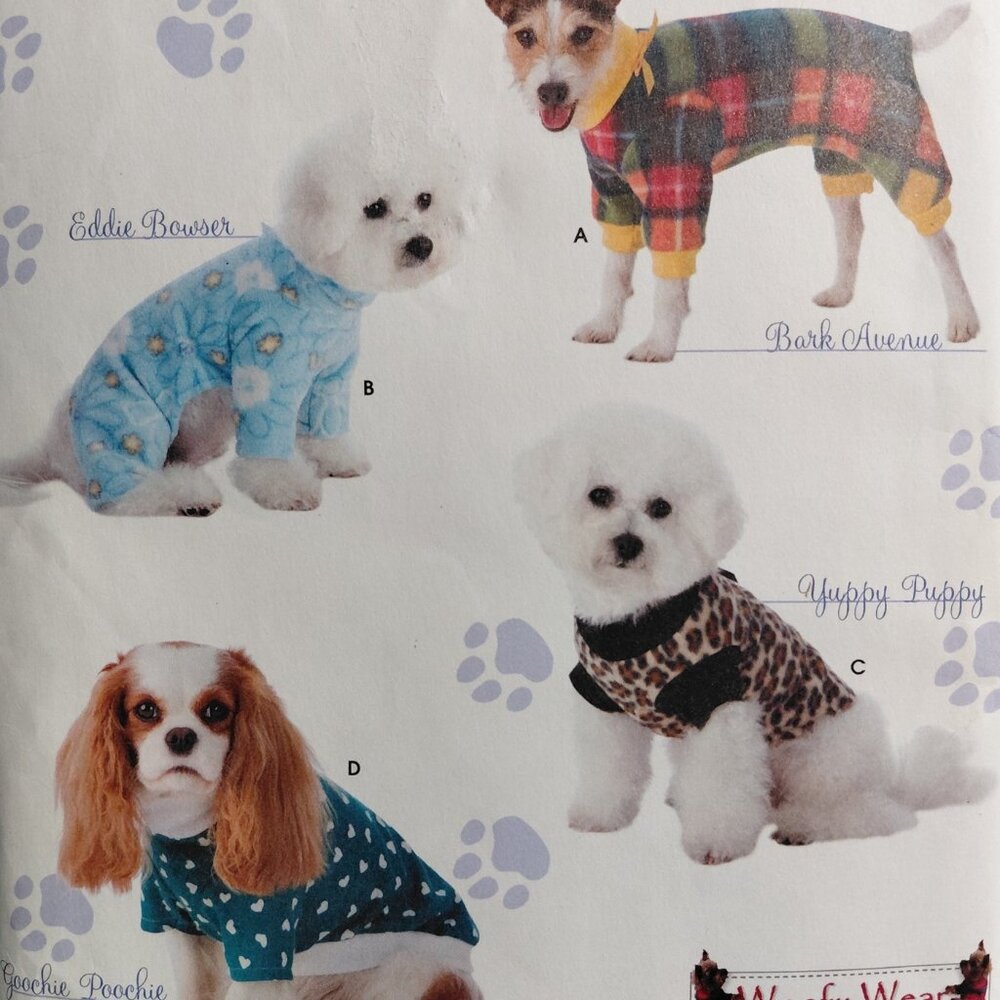 Vintage Simplicity Woofy Wear by Wendy #3939 Dog Clothes in 3 Sizes.